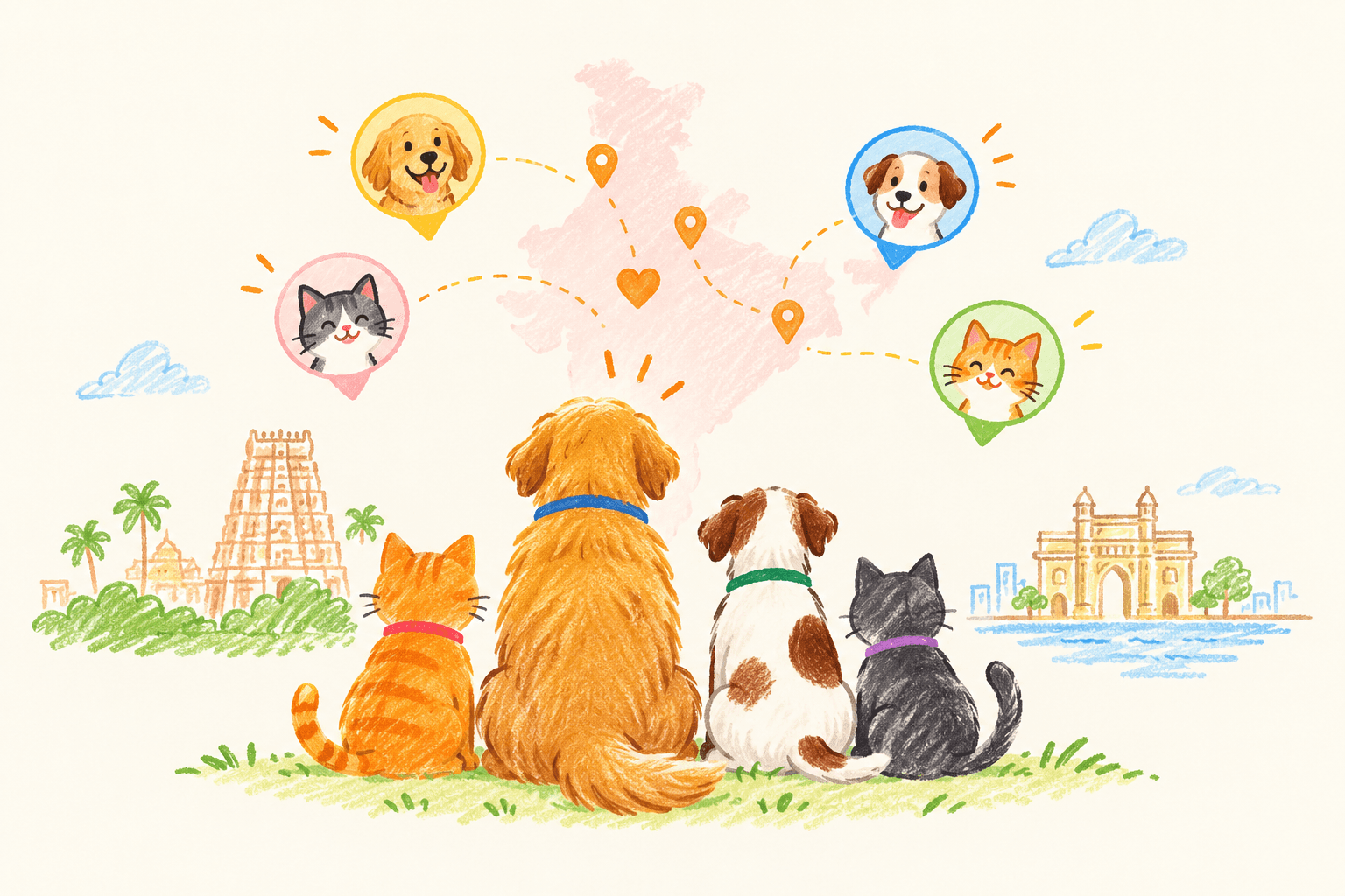 Pet parents and their dogs meeting together at an outdoor park in India